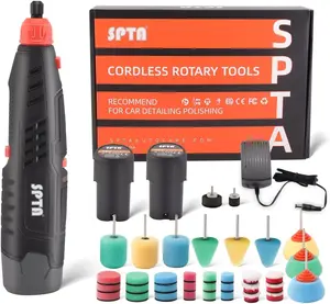 Cordless Rotary Tool Kit, 12V Li Ion Mini Detail Polisher with 36 Piece Accessories, 5000 to 25000 RPM Variable Speed, Foam Pads for Buffing, Polishing, Sanding and Cleaning
