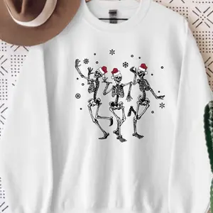 Christmas Dancing Skeletons Holiday Sweatshirt