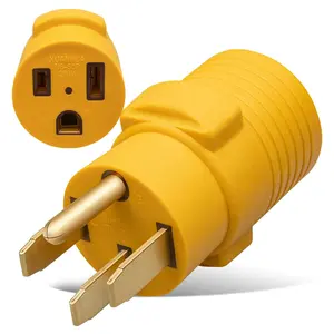 Nema 14-50P to 6-50R Welder Compact Adapter Cord, 50 Amp 4 Prong RV Generator Male Plug to 3 Prong Welder Outlet for Welder Welding Generator, Heavy Duty 14-50 Male to 6-50 Female Power Adapter