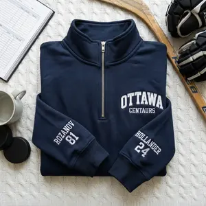 O.ttawa Centaurs Team Embroidered Quarter Zip, Hockey Romance Merch, 24 81 Hollanov Rozanov, Reader Gift