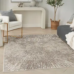 Nourison Glow Burst Indoor Modern Area Rug, Abstract Art Starburst Print Star Area Rug, Low-Shed Polyester Fiber Modern Carpet, Modern Area Rugs, Star Area Rugs