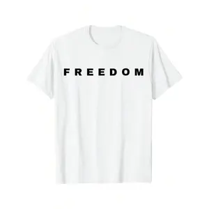 Freedom, Freedom Charlie Patriotic T-Shirt For Men – Fashionable Novelty Graphic Printed Men's Casual Tee, 100% Cotton, Crew Neck, Regular Fit, All-Season Everyday T Shirt – Valentine Christmas Gift For Boyfriend Husband Him graphic tee