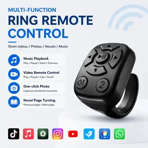 Wireless Remote Control Ring,Rechargeable Bluetooth-compatible Page Turning Ring,Smartphone Camera Control Selfie Tool,Video and Music Remote Controller for iOS Android Phone,Selfie Accessories for Gift