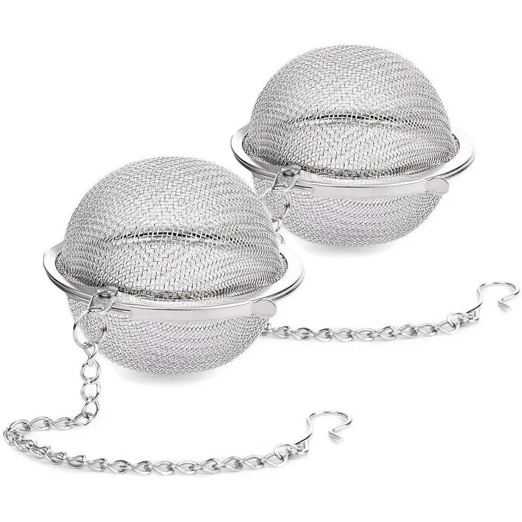 2Pcs Stainless Steel Tea Ball, 2.04 Inch Mesh Tea Infuser Strainers, Tea Filter Tea Interval Diffuser for Loose Leaf Tea and Seasoning Spices