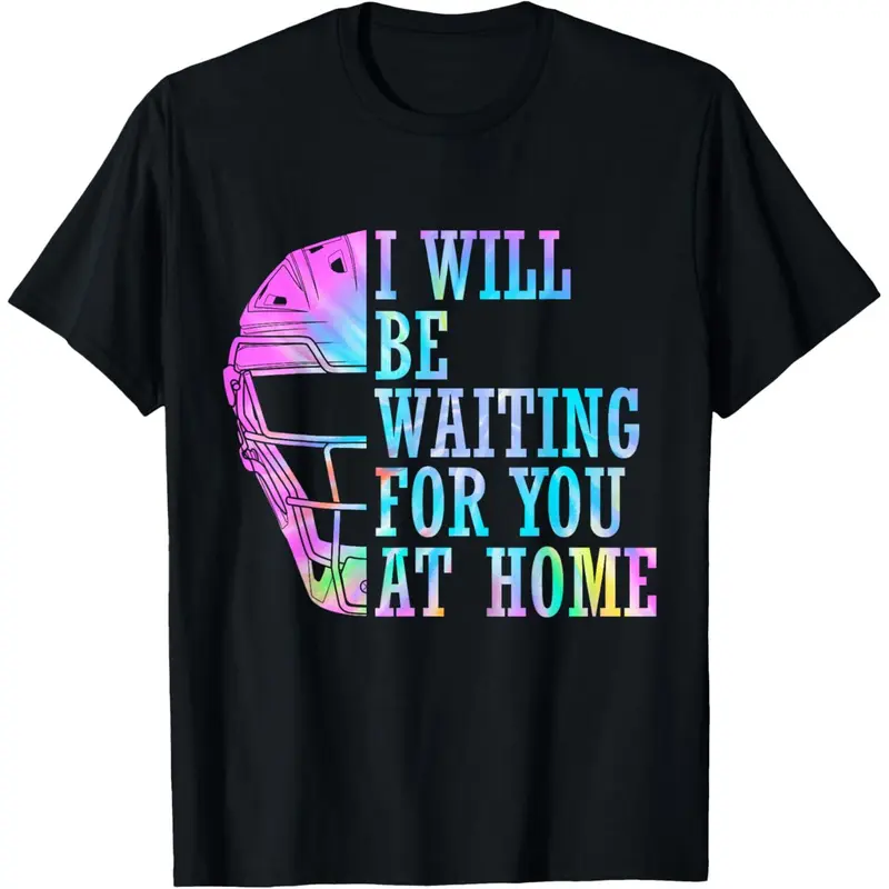 Softball Catcher Short-Sleeve Round Neck Casual T-Shirt, "I Will Be Waiting For You At Home" Sports Top