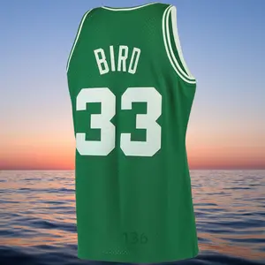 Larry Bird Men's Classic-Design Sleeveless stitched Retro Basketball Jerseys Kelly Green shirt