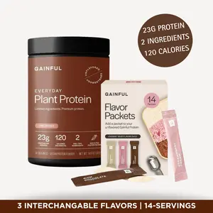 Gainful Everyday Plant Protein Supplement Powder 23g per Serving Unflavored Supports Strength Muscle Recovery Balanced Nutrition Vegan Gut Friendly No Artificial Ingredients for Optimum Healthcare and Performance