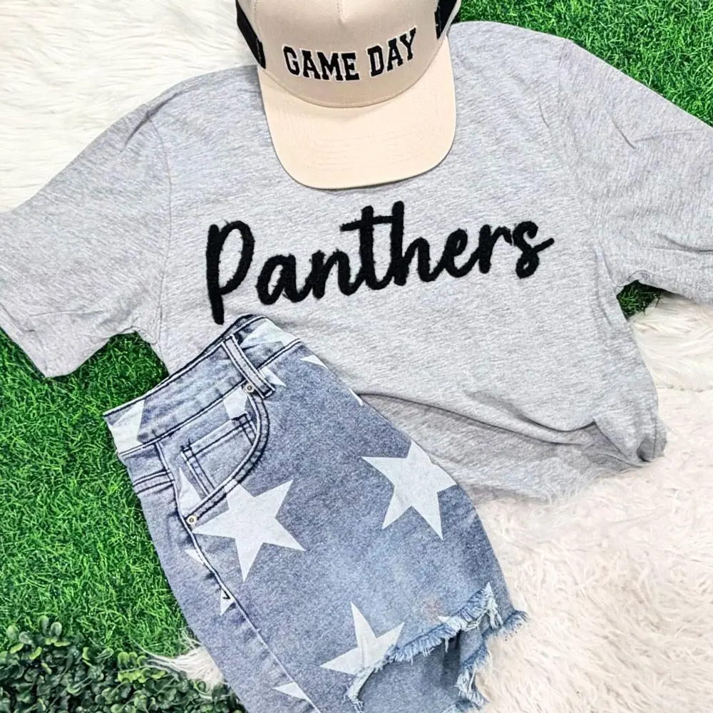 Panthers Fluffy Chenille Patch Transfer | Varsity Spirit Wear Patch