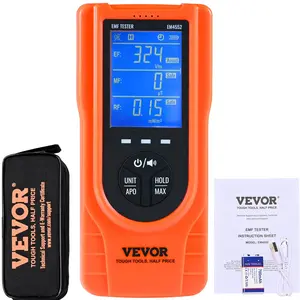 fathersdaygift  VEVOR 3-in-1 EMF Meter, 5Hz - 3.5GHz, Handheld Rechargeable Electromagnetic Field Radiation Detector, Digital LCD EMF Tester for EF MF RF Home Inspections Outdoor Ghost Hunting Paranormal Equipment