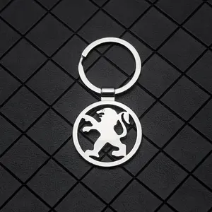 Peugeot Car Keychain Silver Color, Anti-Loss and Durable, Hollow Design, Rust-Resistant, Key Ring Accessory, 1pcs/2pcs Set