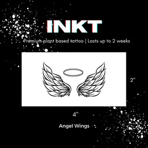 Angel Wings Tattoo | 2 Week Temporary Tattoo | Semi Permanent Tattoo | Plant Based Vegan Tattoo | Wing Tattoo | Spiritual Tattoo | Festival Tattoo | Gift Idea | Boho Tattoo | Bohemian Tattoo
