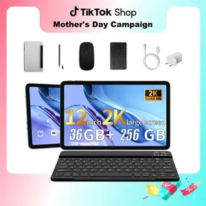 redbeat M3 Tablet 12 lnch 2K screen Android 15, 8-Core Power Device with Keyboard, Mouse, Case, Stylus, 36(12+24)GB RAM 256GB ROM, Dual Camera, for Gift para emp render Black Friday Flash Sale Halloween