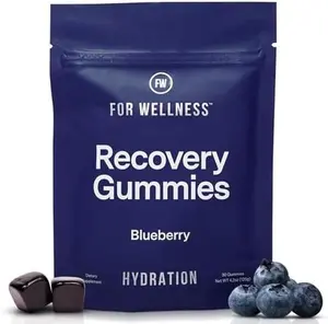 For Wellness Recovery Gummies Hydrate Blueberry Electrolyte & Antioxidant Supplements for Hydration Energy & Post-Workout Performance Vegan Non-GMO 30 Count Healthcare Fitness Dietary Natural Edible Vitamin Amino