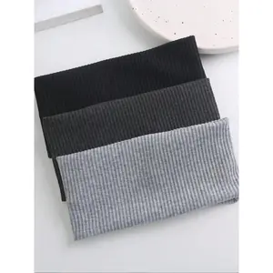 3pcs Knitted Striped Wide Elastic Hair Bands Unisex Sports Fitness Versatile Headbands Casual Style All Seasons Soft Headband for Men Women