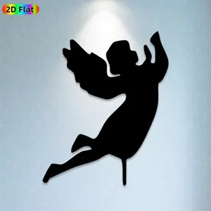 1pc Angel Silhouette Metal Wall Art, Graceful Angel Silhouette Statue Mural, Ideal Gift for Christmas, New Year, Angel Decor Enthusiasts, Rust-Resistant Metal Wall Decor Wall Sculptures,  Elegant Home Decor Accent