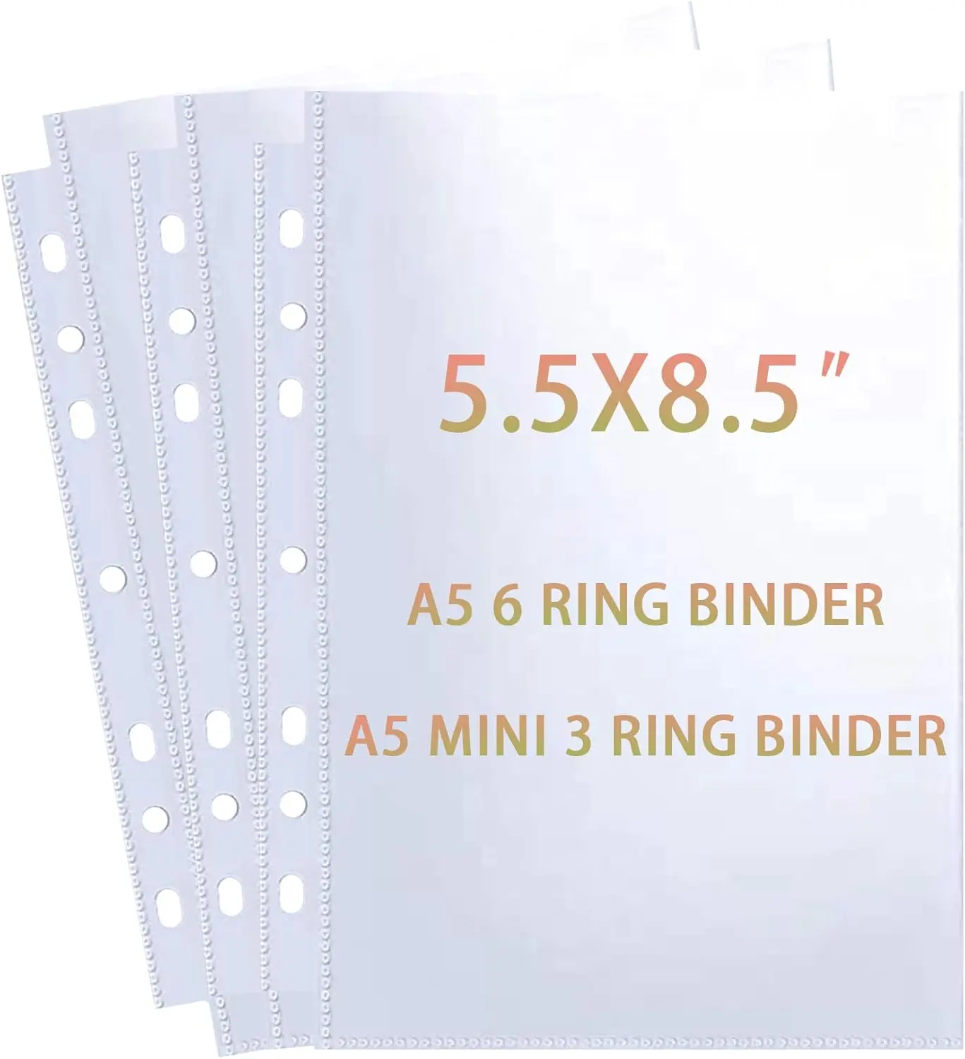 See-Through A5 Polypropylene Sheet Protector Sleeves (40-Pack) - 5.5x8.5" Double-Capacity Top-Loading Pockets (80 Double-Sided), Tear-Resistant No-PVC, Compatible with 3/6-Ring Mini Binder Albums & A5 Binders, Protects Papers, Home Supplies Accessory, Wat