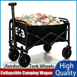 Adjustable-frame folding multi-purpose cart, 400L capacity, for indoor and outdoor storage shopping cart