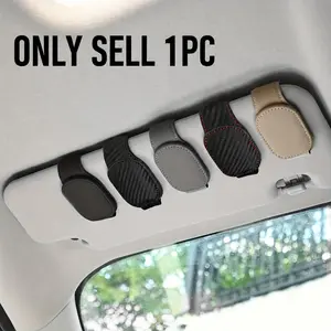 Magnetic PU Leather Sunglasses Holder: Keep Your Eyeglasses Safe & Secure in Your Car!