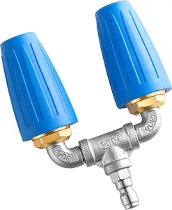 Dual Turbo Nozzle Pressure Washer, 360°Rotating Turbo Nozzle with 1/4" Quick Connector, 2.0 Orifice Twin Turbo Nozzle, 4-6 GPM, 4000 PSI