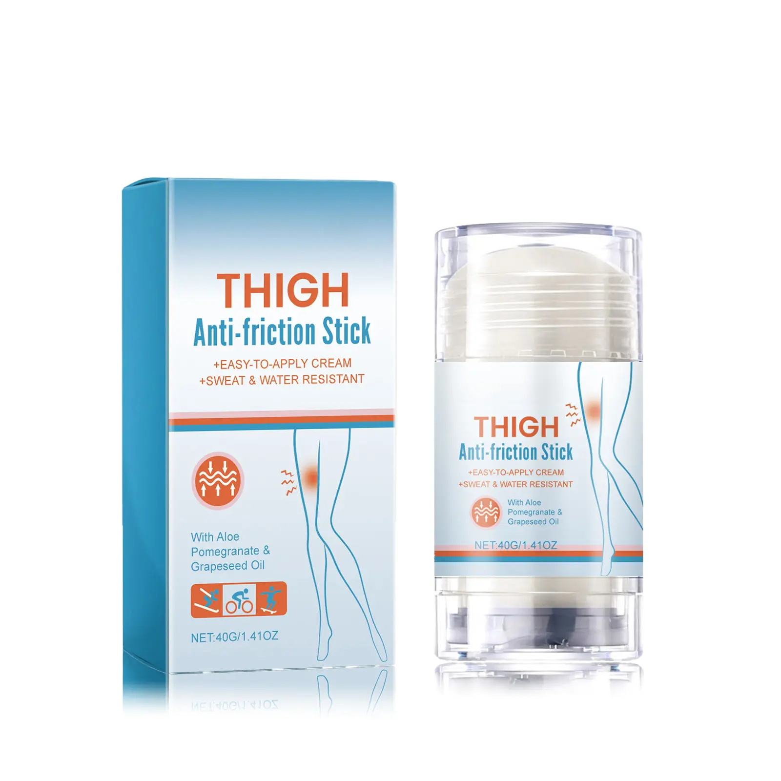 Anti-Chafing Thigh Care Stick - Friction Guard Hydrating Moisturizer for Daily Application, Smooth Soft Skin Body Balm