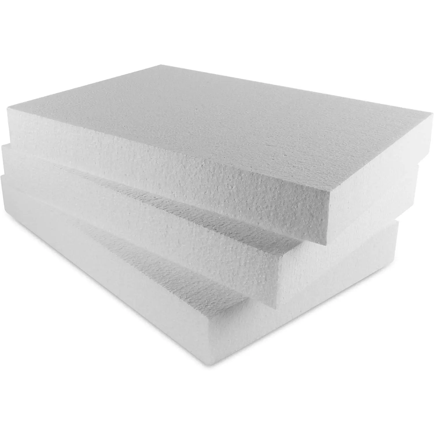 Foam Rectangle Blank Polystyrene Sheet Boards, Blank White for Arts Crafts DIY Projects & Party Decorations, 16 x 11 x 2 Inches, Pack of 3