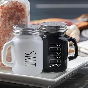 Generic Salt and Pepper Shakers Set, 130ml Capacity with Stainless Steel Lids, Perfect for Home, Restaurant and Wedding Use