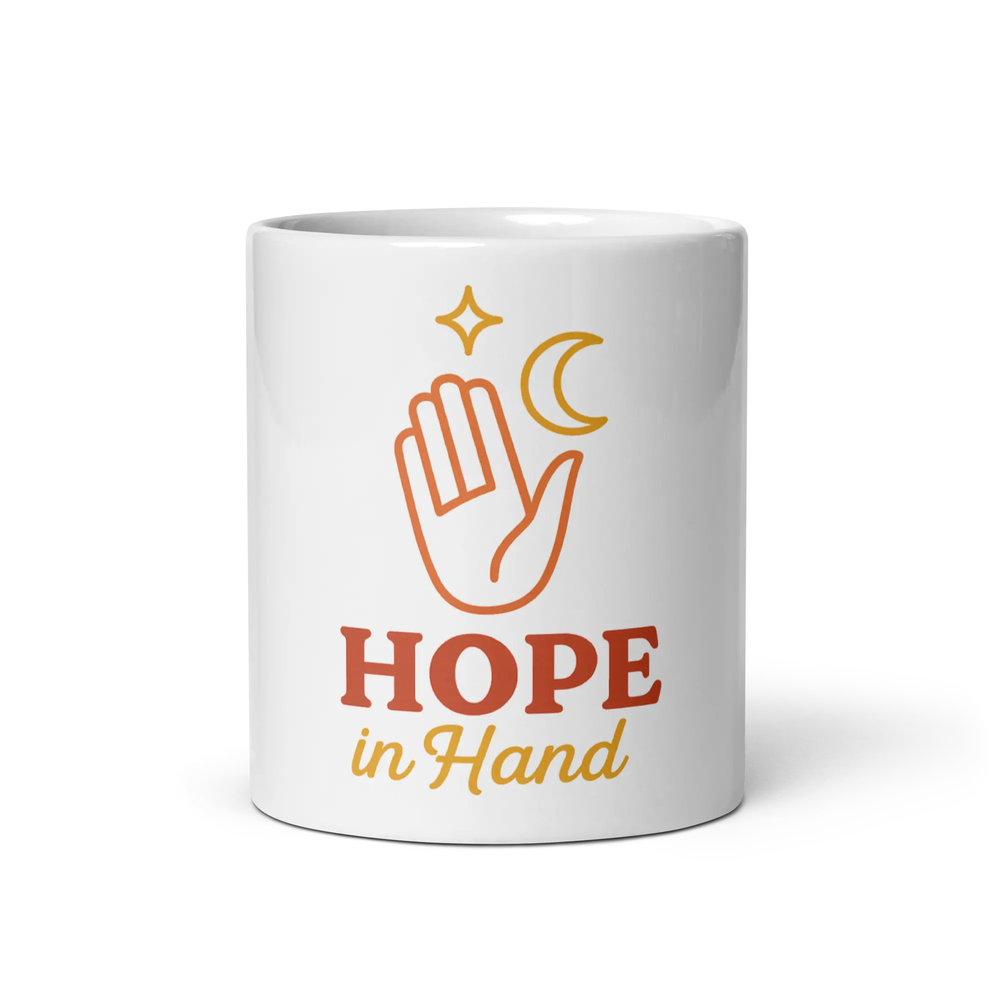 "Hope in Hand" Ember & Flow White Glossy Mug