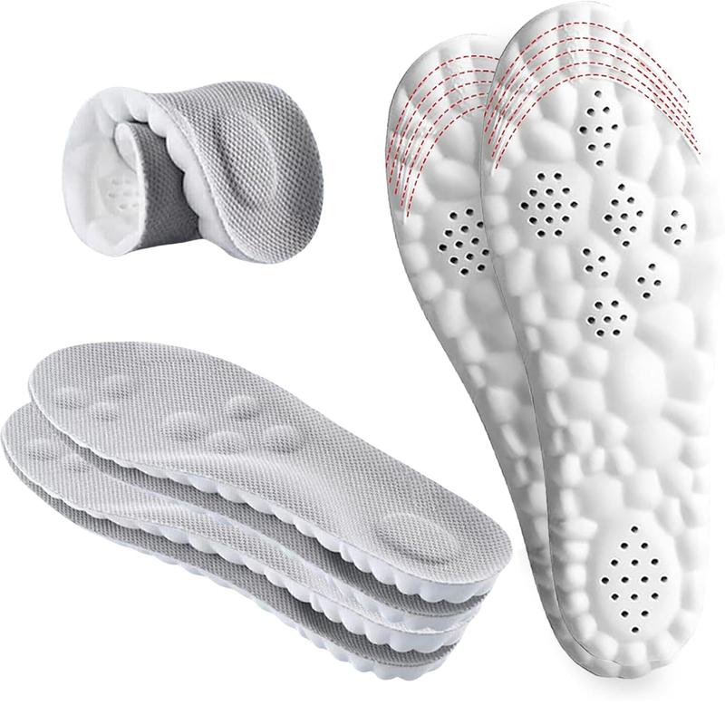 Cloud Insoles, Memory Foam Inserts, Shock Absorption Pads, 4D Technology – Anti-Fatigue Support, One Size Adjustable, Pain Relief for Men & Women
