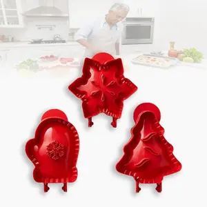 Holiday Mini Pie Mold, Hand Pie Press Mold Maker for Baking, Party Potluck Hand Pie Molds, Pumpkin Cookie Cutters, for Festivals and Parties (6Pcs)