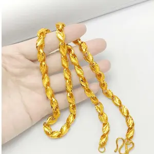 6mm 23.6inch Necklace for Men and Women, Wheat Spike Style, Melon Seed Chain, Long-lasting Color new jojo bows rich staccs jewelry g shock valentines gifts for gf gifts for women men's valentine's gifts