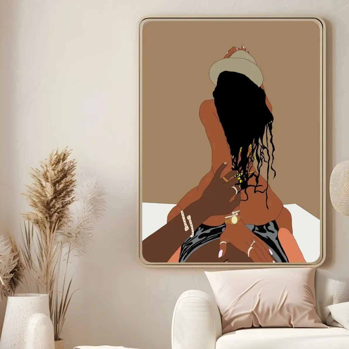 Black Love Art, Black Love Wall Art, Black Couples Wall Art, Black Couple Art, Black Love, African Art, African Wall Art, Black Art Print Poster (UNFRAMED)