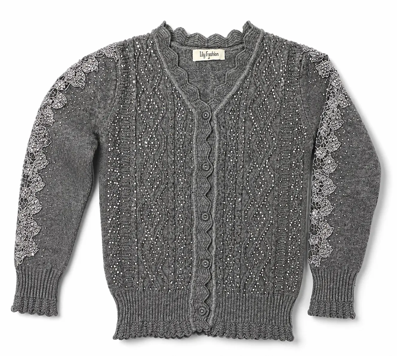 Lily Fashion Sueter Tejido a Mano Guatemala - Cardigan de Encaje Morado Artesania  Tradicional
