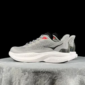 Unisex All Season Breathable Knit Performance Running Sneakers, Thick Soft Foam Cushion Midsole, Durable Gradient Grey Anti Slip Rubber Outsole, Sleek Lightweight Low Cut Sport Shoes For Daily Fitne