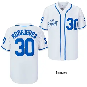 Men's Benny The Jet Rodriguez #30 Sporty The Sandlot Movie Embroidery Terylene  Baseball Jersey Christmas Summer Sports Apparel Athletic Wear Clothing Uniform breezy bowl jersey