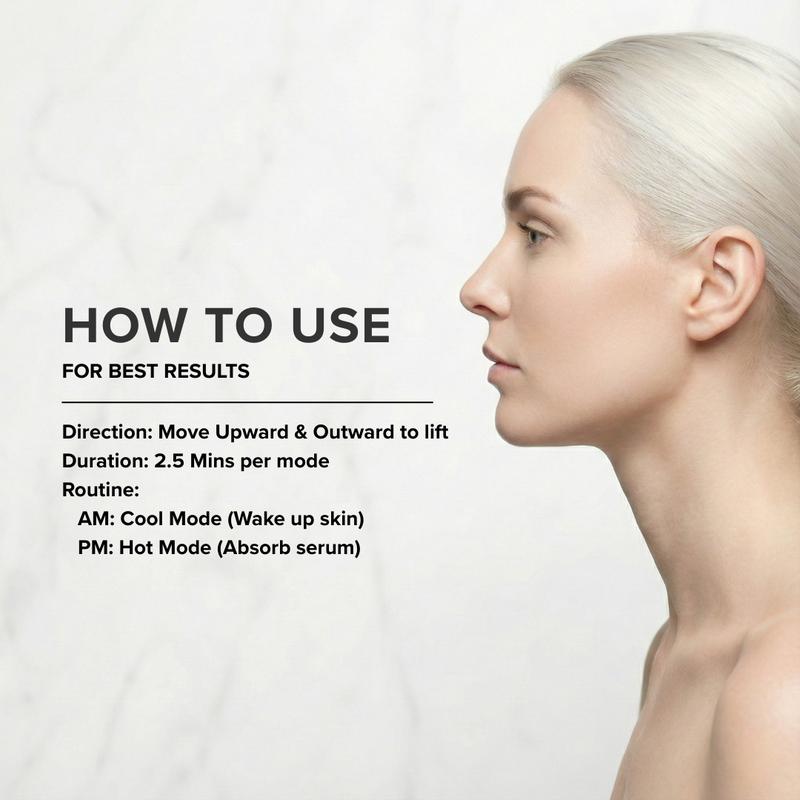 2-in-1 Hot & Cold Facial Massager | Anti-Aging & Depuffing Skin Care Tool | 42°C Heat Absorption & 6°C Ice Cooling Wand for Face & Eyes