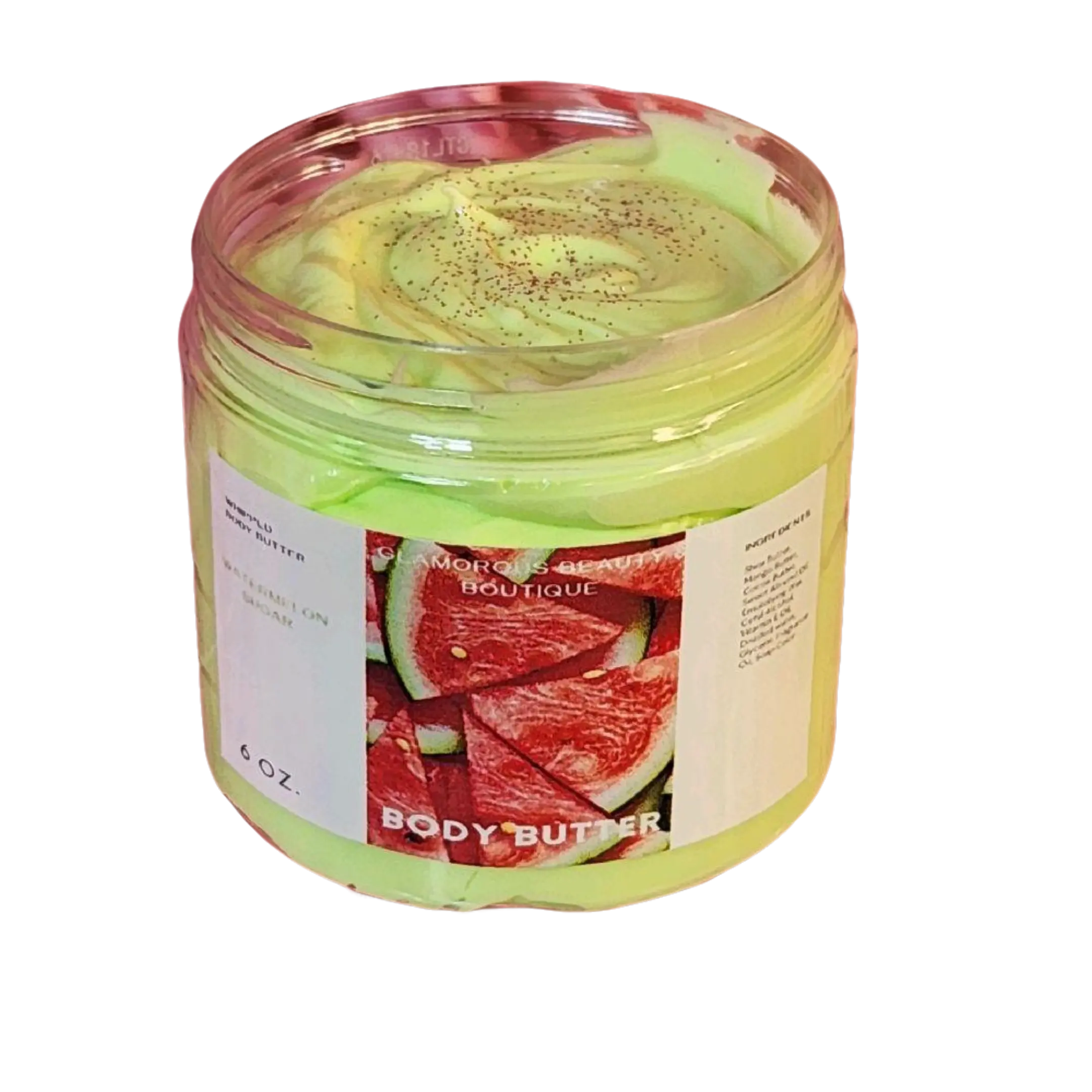 Watermelon Lemonade Whipped Body Butter. Handmade Shea, Cocoa and Mango Butter Body Frosting. All Natural Non Greasy No Melt Body Butter Bright Fragrance