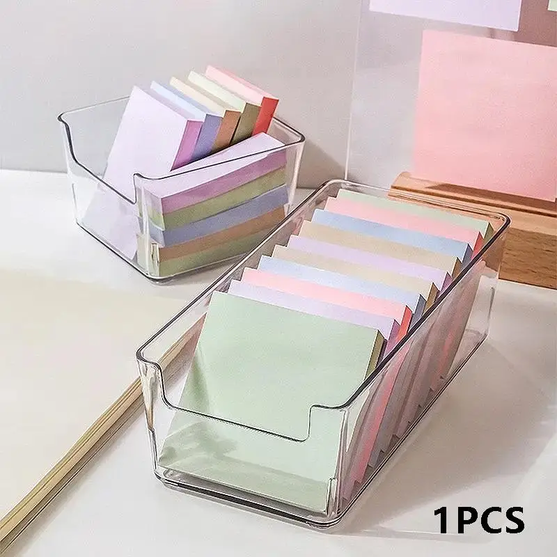 Clear Desktop Storage Box, 1 Count Plastic Storage Organizer Box, Desktop Stationery Organizer