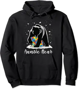 Family Matching Autism Awareness Costumes Auntie Bear Pullover Hoodie - Anarosavill Shop 67B0BRFF1LX7