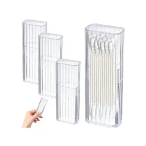 Travel Toothpick Box Swab Organizing Boxes Storage Small Carriers Plastic Container Simple Pads Toothpick Holder Swab Boxs Travel Storage Case, Transparent Small Dispenser Container For Small Item Storage