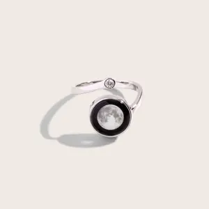 Cosmic Spiral Ring In Rhodium