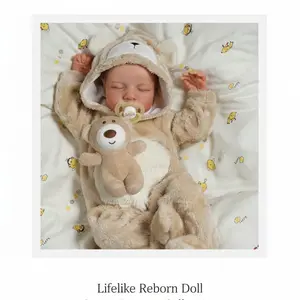 Realistic Silicone Baby Doll, Soft Vinyl Body, 3D Painted Skin, Visible Veins, Suitable for Kids over 3 Years, Birthday Gift, Lifelike Newborn Doll