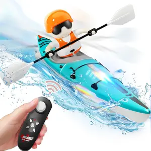 Kids Remote Control Boat Toy, Toddler Bath Toys, Water Racing Boat with Light,  Outdoor Pool Lake Bathtub, Birthday Gifts for Boys Girls radio Control Speed Boat