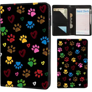 Cute Server Book for Waitress Book Organizer,Leather Waiter Wallet,Server Books with Zipper Pocket,Guest Check Holder Serving Book Fit Server Waitress Apron