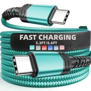 Super Fast Charging Type-C to Type-C Data Cable, Durable, Pd100w High-Speed Transfer, Compatible with Samsung iPhone Macbook iPad Xiaomi Cameras Devices