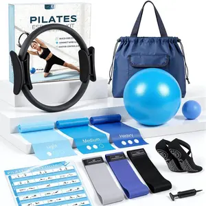 Pilates Equipment, Pilates Kit for Women  Workouts, at  Pilates Set with Pilates Ring, Pilates Ball, Long and Loop Resistance Bands, Pilates Socks, Massage Ball, Guide & Bag