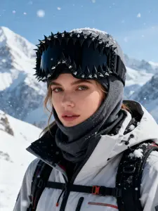 Punk Venom Style Snow Ski Goggles, Adjustable Elastic Strap, Handmade Random Effect, Unisex Outdoor Sports Eyewear