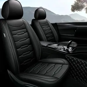 7-Seater Full Set Car Seat Covers for Honda Odyssey 2018-2025, Black Faux Leather, Waterproof, Easy-to-Install Car Cushion Protector