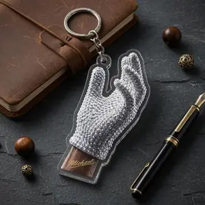 MJ Glove King of Pop Keychain, Michael Inspired Acrylic Charm, Retro Music Icon Accessory, Dance Legend Fan Gift, Gift for MJ Fans