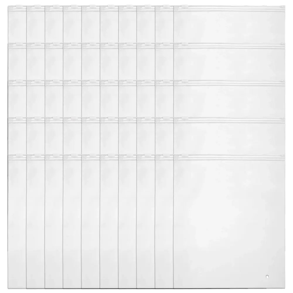 50 Packs 14x18 inch Plastic Bags, 2 Gallon Frosted Zipper Bags for Clothes, Sweaters, Hoodies, Women Shoe, Sewing Projects Packaging, 3 Mil with Vent Hole