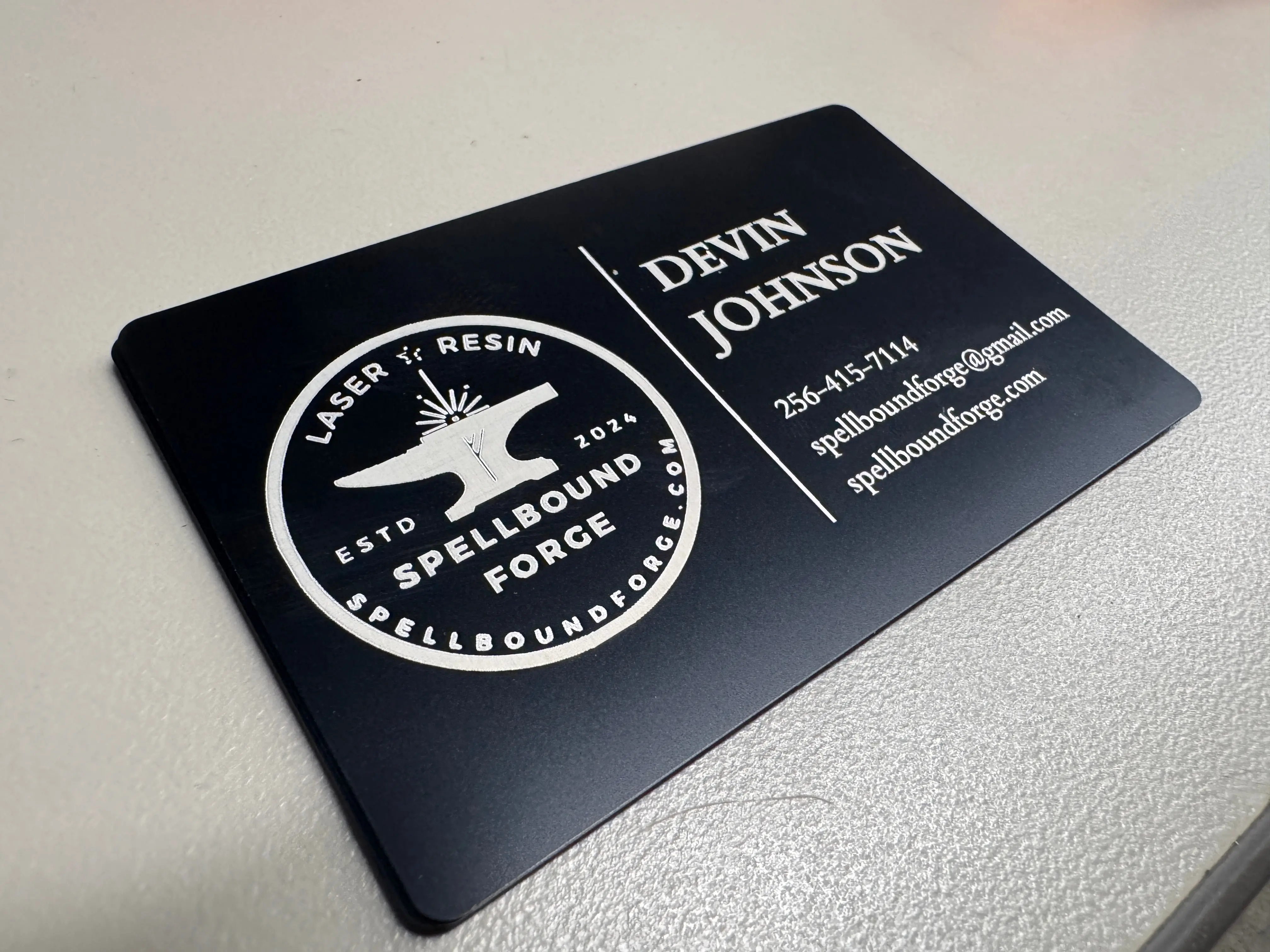 Custom Laser-Engraved Anodized Aluminum Business Cards - Standard Size Eco-Friendly Office Stationery for Business Owners, Networking Events
